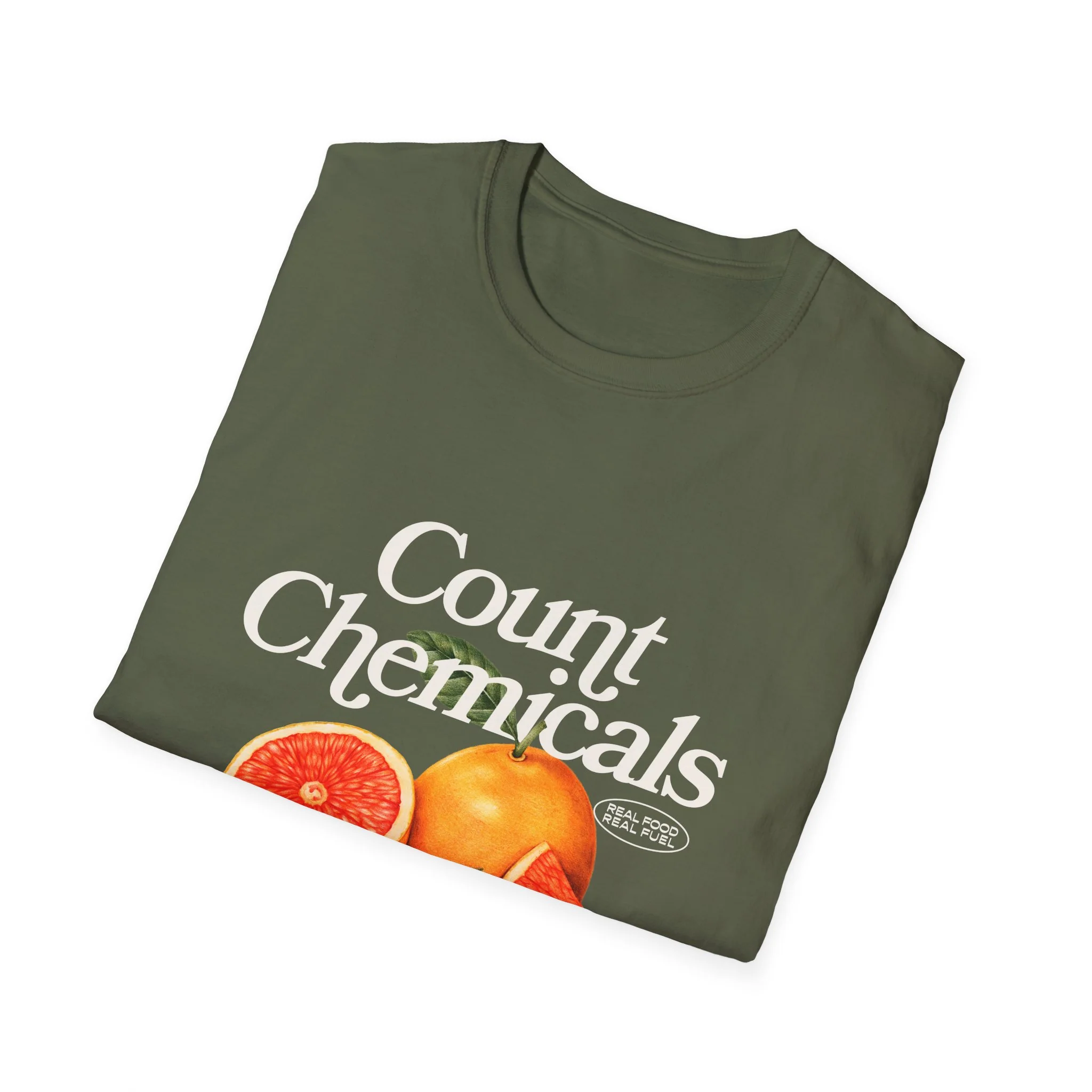 "Count Chemicals Not Calories " Cotton Tight Fit - Image 33